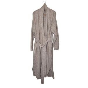 Lunya Good In Bed Heavy Chunky Knit Robe Open Front Belt‎ Wool Alpaca M Neutral